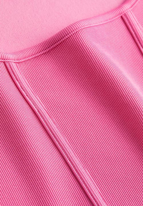 H&M - Corset-style ribbed top - pink