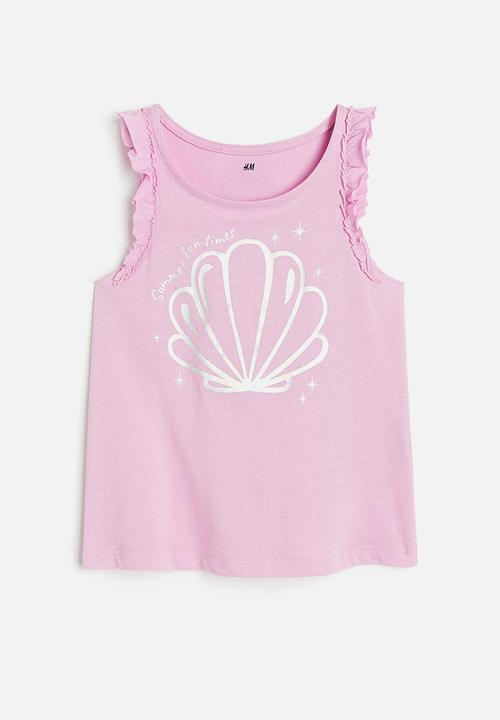H&M - Frill-trimmed vest top - pink seashell 
