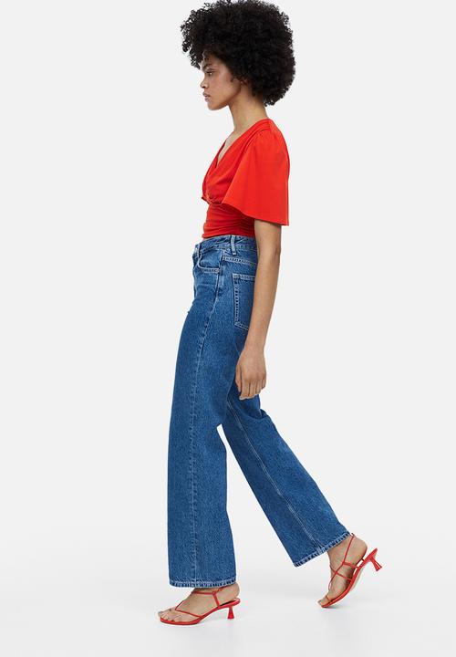 H&M - Gathered cropped top - red