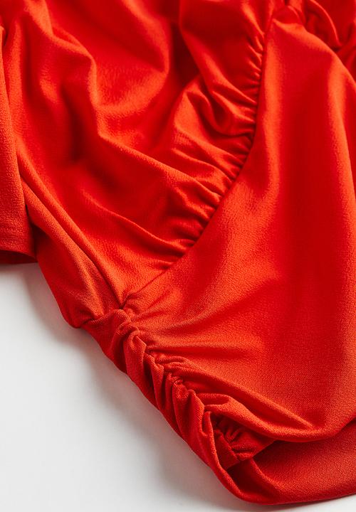 H&M - Gathered cropped top - red