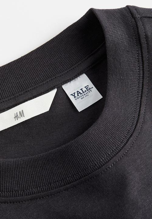 H&M - Oversized printed t-shirt - dark grey yale