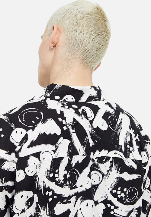 H&M - Relaxed fit patterned resort shirt - black