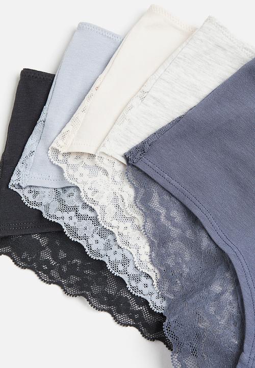 H&M - 5-pack hipster briefs - pigeon blue & light grey marl