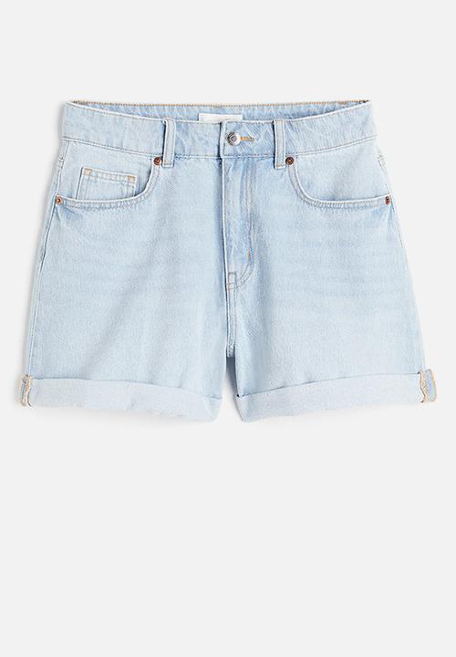 H&M - Mom high denim shorts - light denim blue