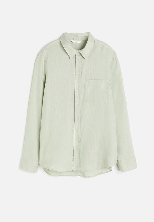 H&M - Linen shirt - light green 