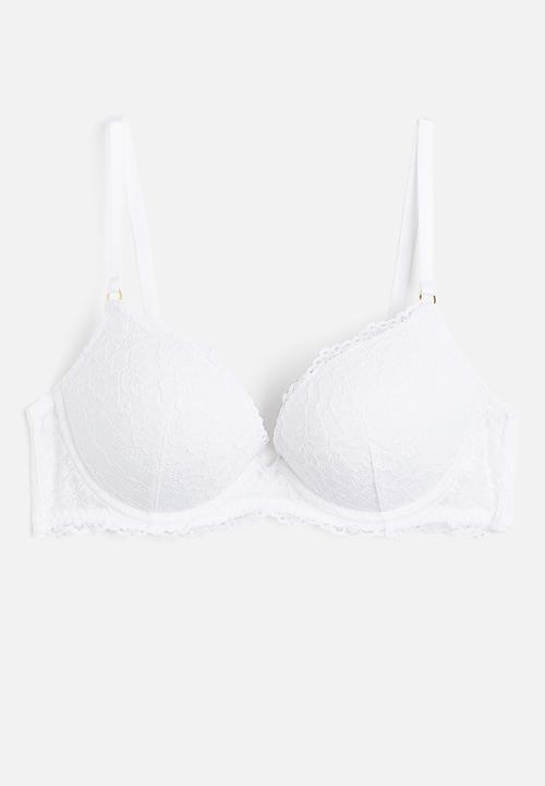 H&M - Lace super push-up bra - white