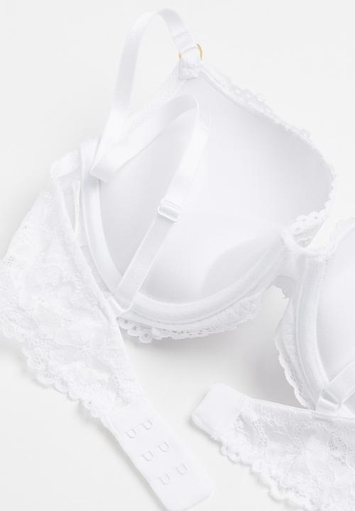 H&M - Lace super push-up bra - white
