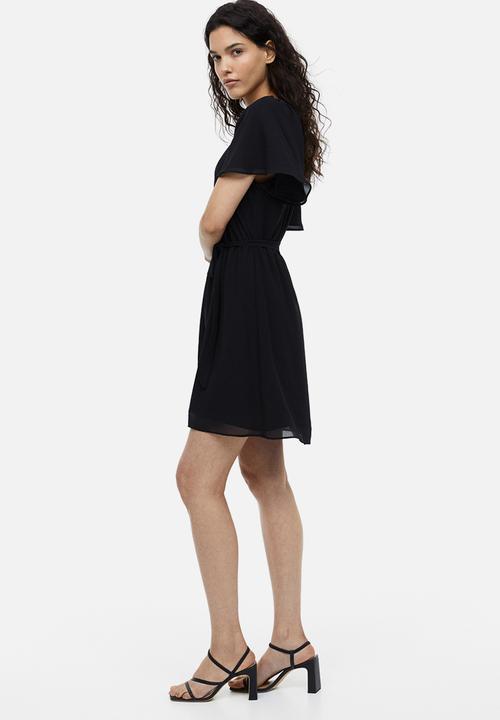 H&M - V-neck chiffon dress - black