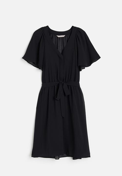 H&M - V-neck chiffon dress - black