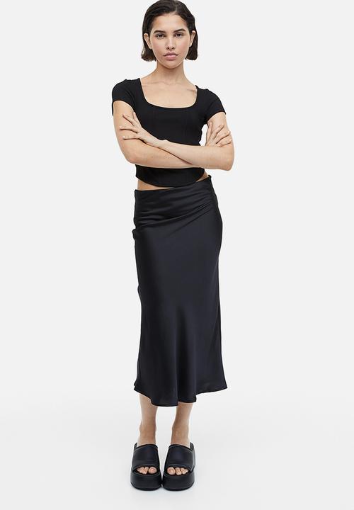 H&M - Corset-style ribbed top - black