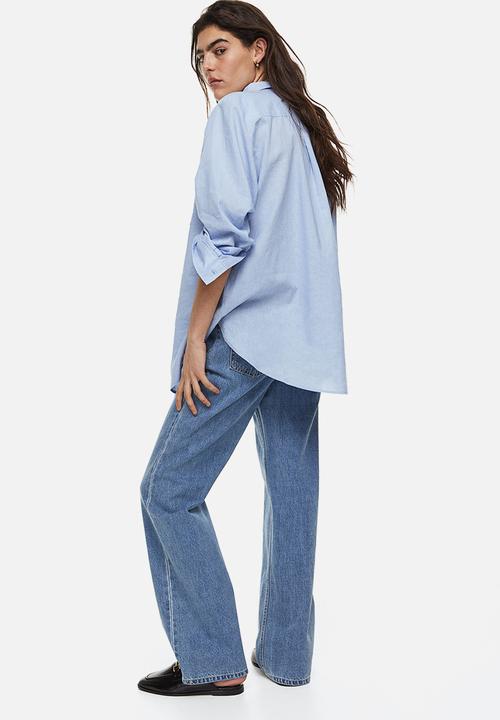 H&M - Linen-blend shirt - light blue