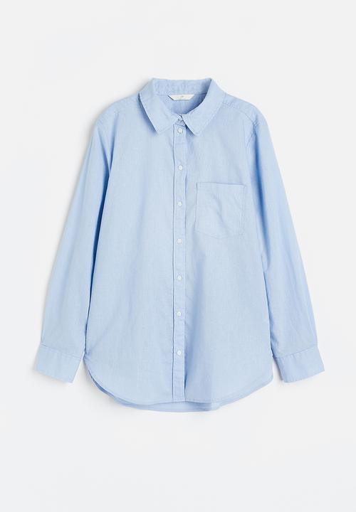 H&M - Linen-blend shirt - light blue
