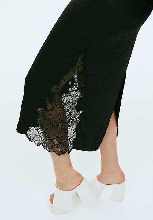 H&M - Lace-detail skirt - black