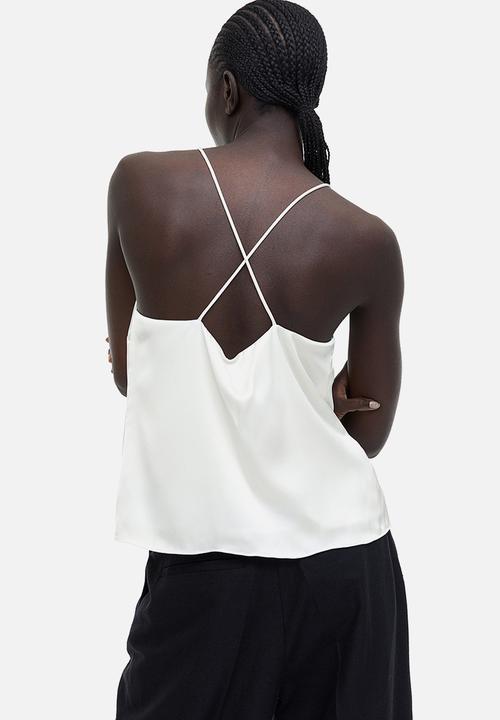 H&M - Satin cami top - white
