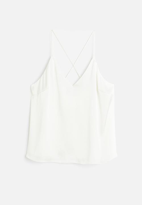 H&M - Satin cami top - white