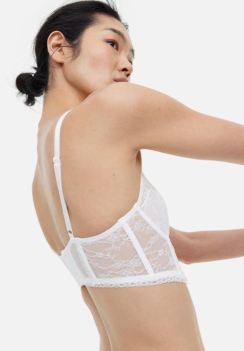 H&M - Non-padded lace bustier - white
