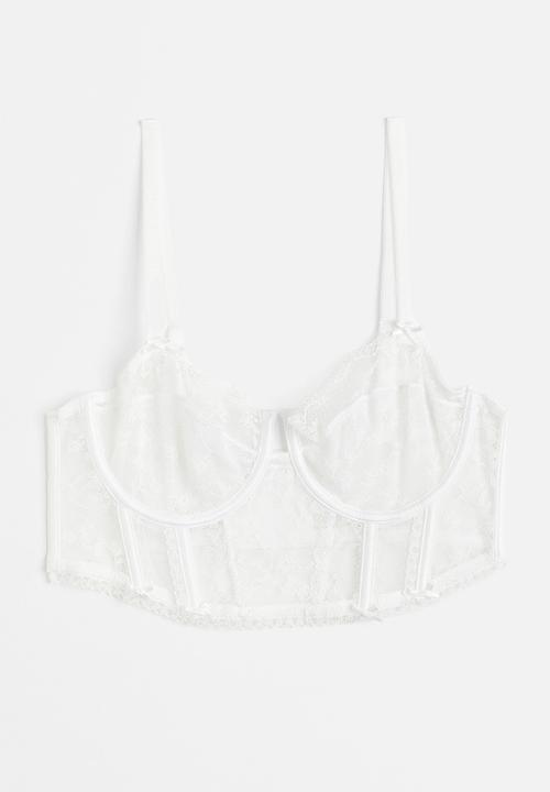 H&M - Non-padded lace bustier - white
