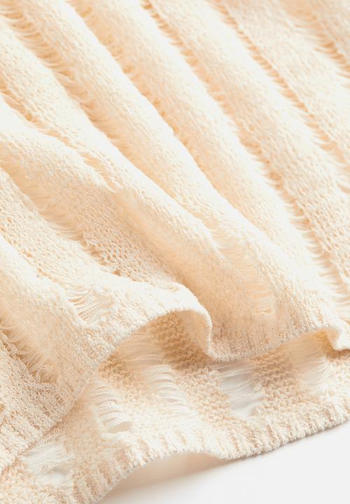 H&M - Textured-knit dress - light beige
