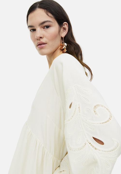 H&M - Embroidered dress - cream