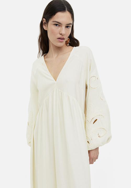 H&M - Embroidered dress - cream
