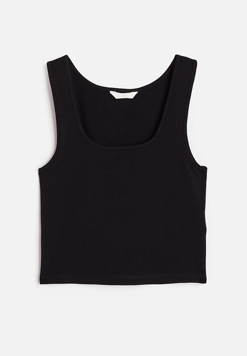 H&M - Cropped vest top - black