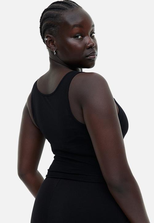 H&M - Cropped vest top - black
