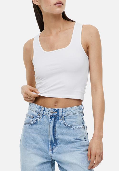 H&M - Cropped vest top - white