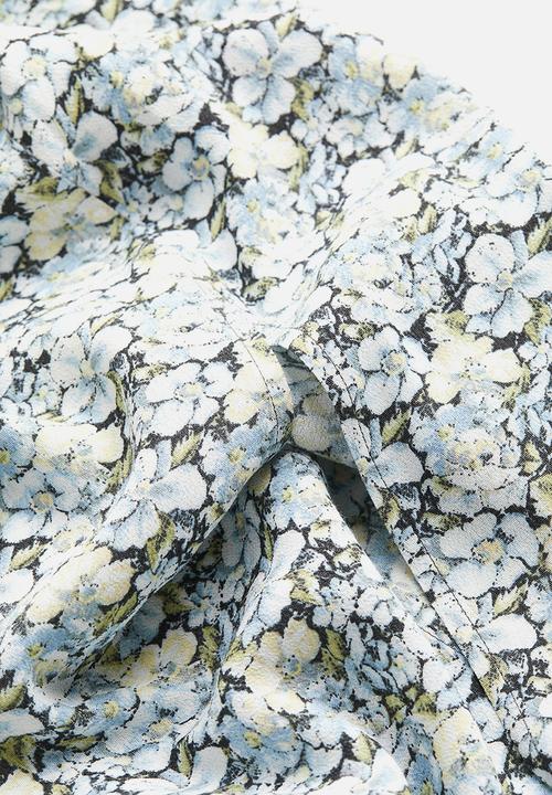 H&M - Crêpe skirt - light blue floral