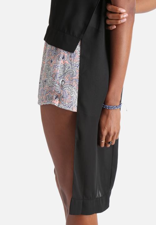 Influence. - Extreme Dip Hem Chiffon Long Line Top