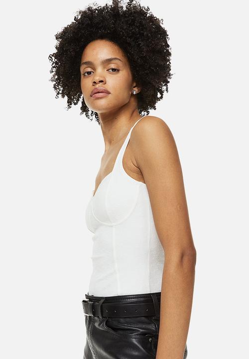 H&M - Textured thong body - white