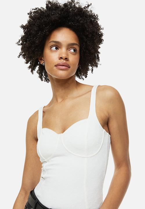 H&M - Textured thong body - white