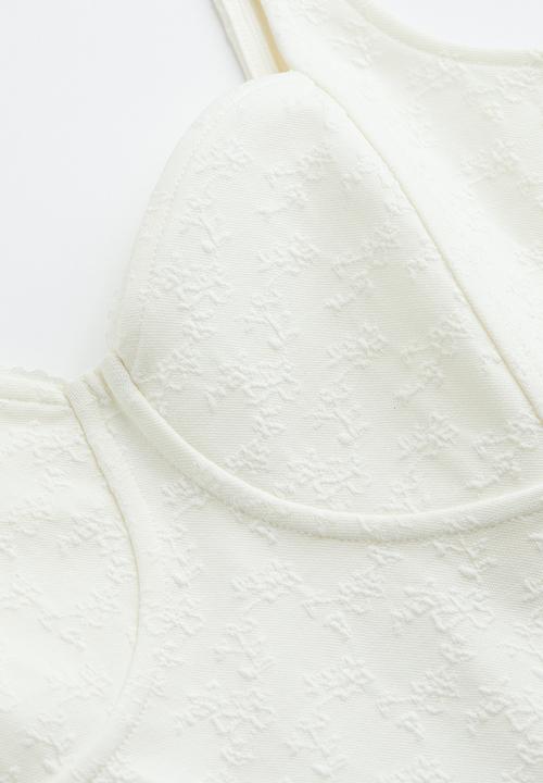 H&M - Textured thong body - white