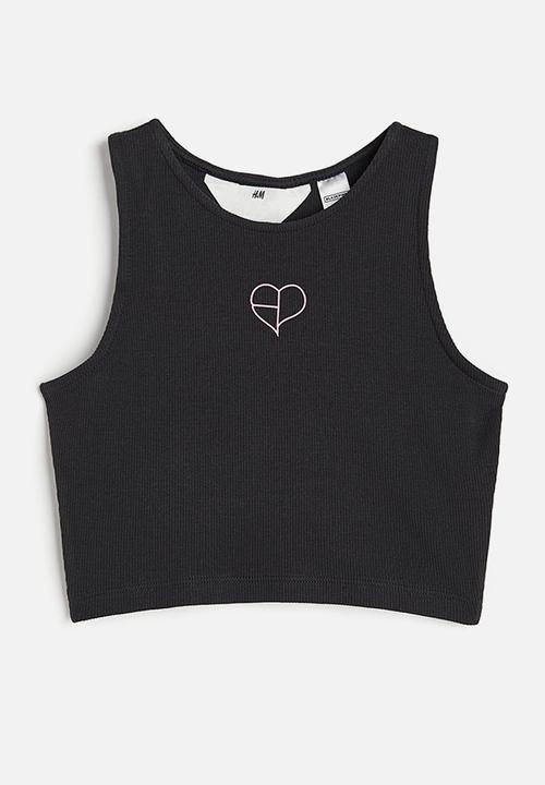 H&M - Ribbed vest top - black 