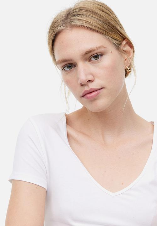 H&M - V-neck t-shirt - white