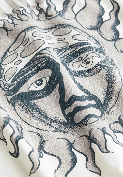 H&M - Oversized printed T-shirt - cream sublime