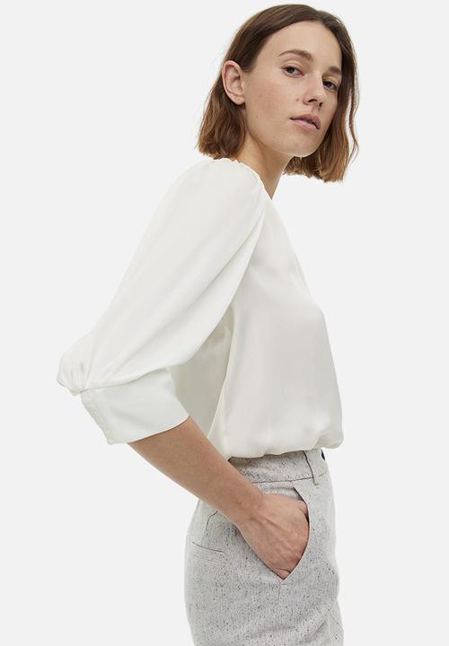 H&M - Stand-up collar blouse - white