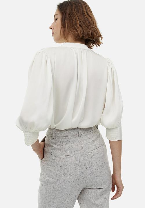 H&M - Stand-up collar blouse - white