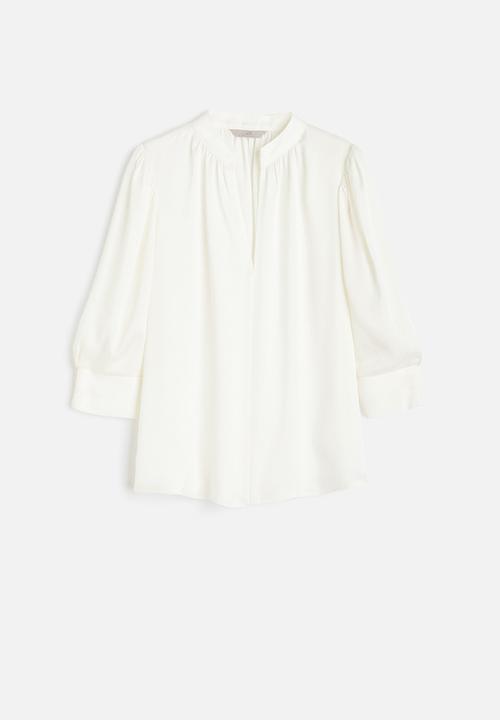 H&M - Stand-up collar blouse - white