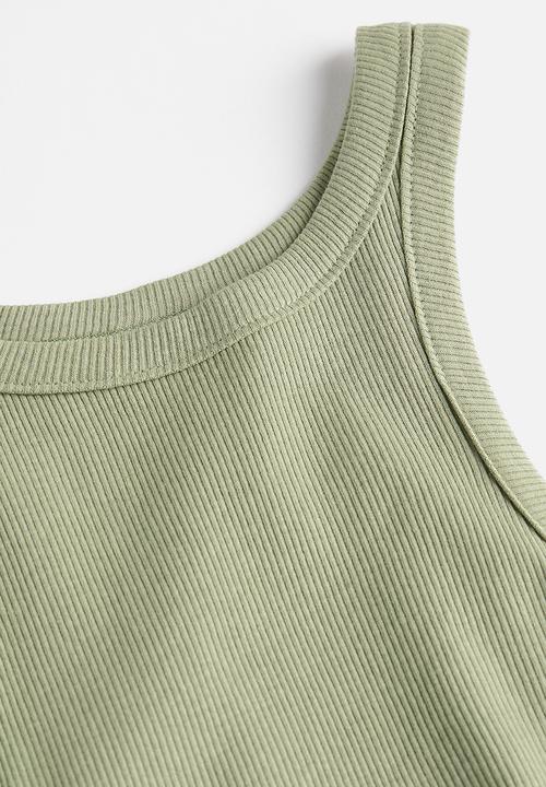 H&M - Cropped vest top - khaki green