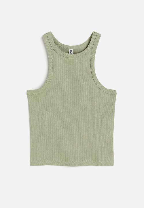H&M - Cropped vest top - khaki green