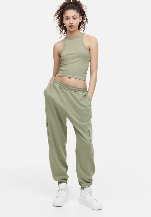 H&M - Cropped vest top - khaki green