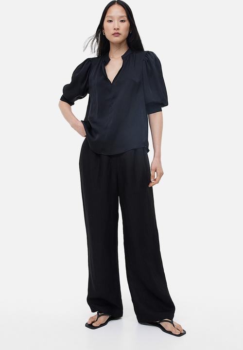 H&M - Stand-up collar blouse - black