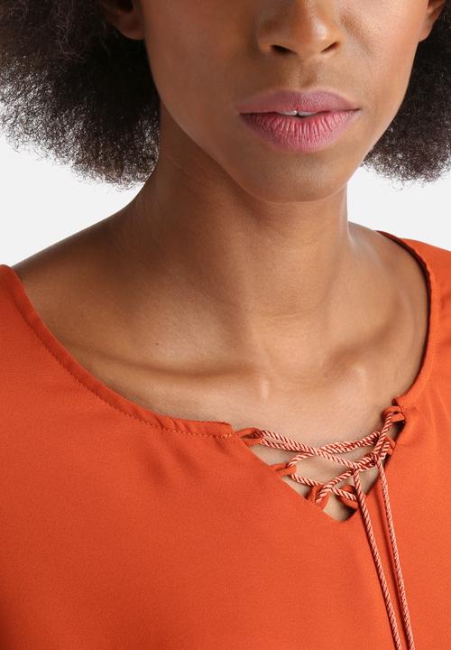 Influence. - Flared Sleeve Tie Front Top