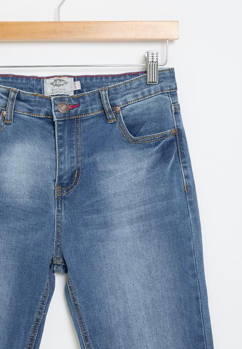 Lee Cooper - Union Jack embossed tape hem jeans - blue