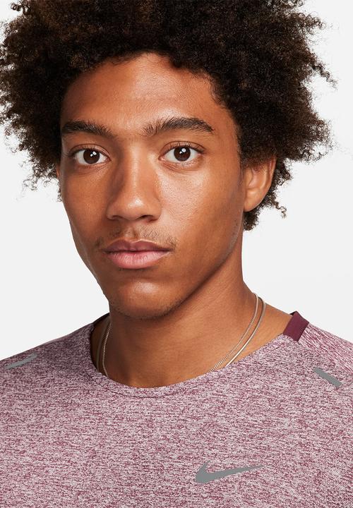 Nike - M nk df rise 365 short sleeve - night maroon/heather