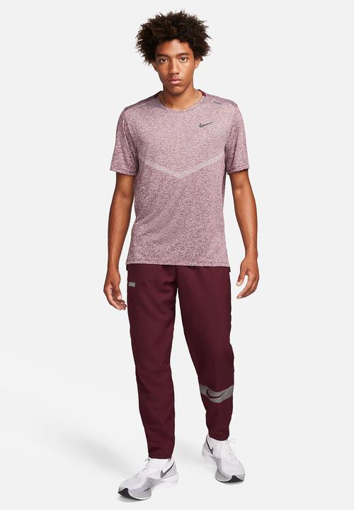 Nike - M nk df rise 365 short sleeve - night maroon/heather