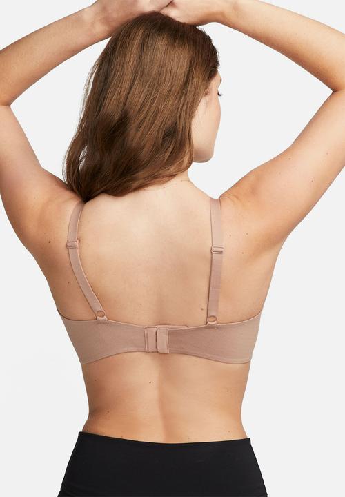 Nike - W Nk Alate minimalist bra - desert dust / white