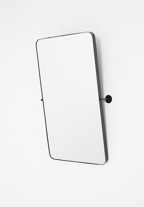 Sixth Floor - Rectangular swivel bathroom mirror - black 