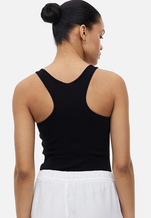 H&M - Ribbed thong body - black