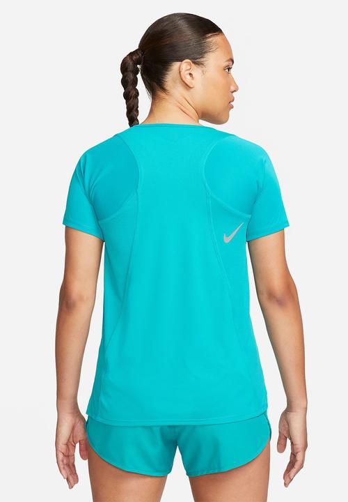 Nike - W nk fast df short sleeve top - rapid teal/reflective silver